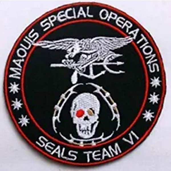 Tactical Embroidery Patch Airsoft Morale Patch 1 Navy Seal Team VI Six Maouis Special Operation Tactical Embroidery Patch Hook & Loop Morale Patch Military Patch for Clothing Accessory Backpack Armband