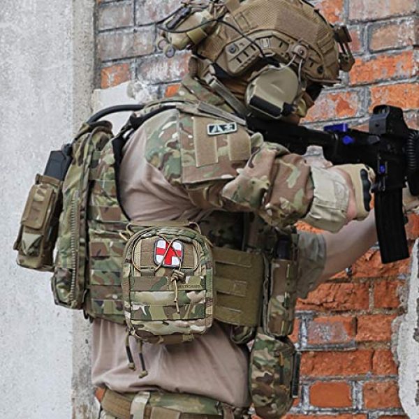 IDOGEAR Tactical Pouch 6 IDOGEAR Tactical MOLLE EMT Pouch Medical Pouch First Aid IFAK Utility Pouch Airsoft Hunting EDC Med Bag 500D Nylon (Pouch Only)