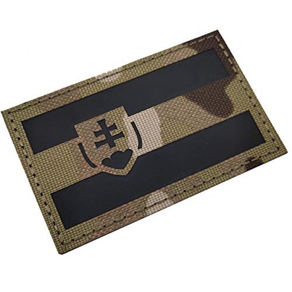 ODSP Airsoft Morale Patch 7 2 Pack Slovakia Flag IR Infrared Reflective Patch, National Slovak DIY Tactical Military Morale Emblem Armband Badges Decorative Appliques with Hook and Loop Fastener Backing
