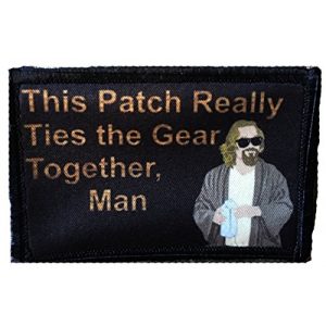 RedheadedTshirts Airsoft Morale Patch 1 Big Lebowski Pee Rug Morale Patch. Perfect for Your Tactical Military Army Gear, Backpack, Operator Baseball Cap, Plate Carrier or Vest. 2x3" Hook Patch. Made in The USA