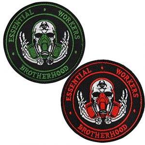 ODSP Airsoft Morale Patch 1 ODSP Brotherhood Essential Workers Embroidered Patch - Emblem Tactical Military Morale Funny Patch Badges Appliques with Fastener Hook and Loop Backing 3.15 Inch 2 Pieces