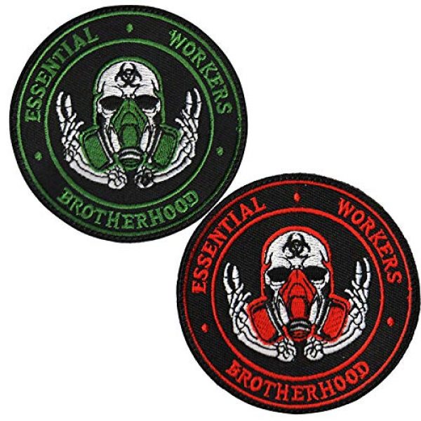 ODSP Airsoft Morale Patch 1 ODSP Brotherhood Essential Workers Embroidered Patch - Emblem Tactical Military Morale Funny Patch Badges Appliques with Fastener Hook and Loop Backing 3.15 Inch 2 Pieces