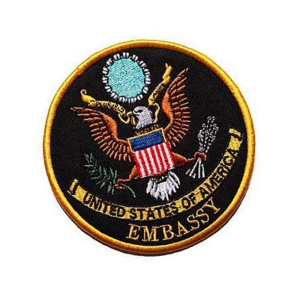 Embroidery Patch Airsoft Morale Patch 2 US Embassy Seal of The President Military Hook Loop Tactics Morale Embroidered Patch