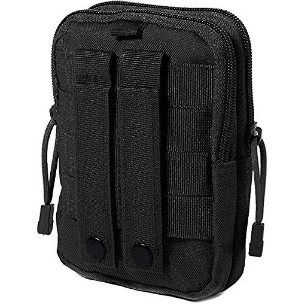 MoMo Casier Tactical Pouch 3 Tactical Molle Pouch Compact EDC Utility Gadget Belt Waist Bag Pack Camping Hiking Outdoor with Cell Phone Holster for iPhone 6 6s 7 8 PLUS Samsung S5 S6 S7 Edge Note 2 LG G3 G4 G5 HTC M7 M8, Black