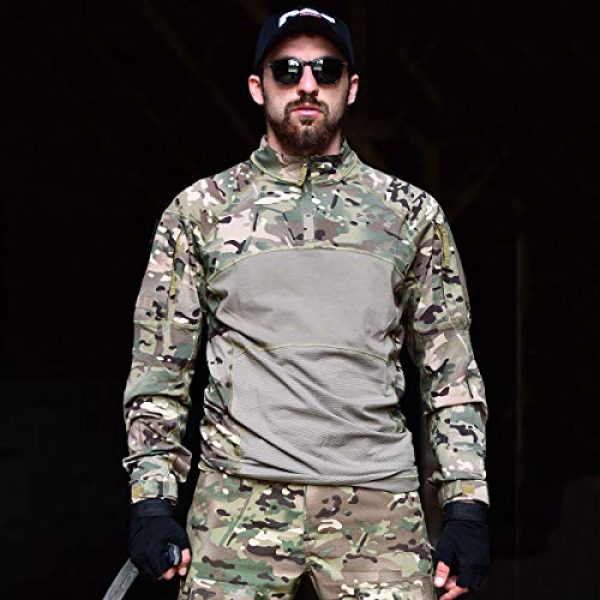CARWORNIC Tactical Shirt 4 Gear Men's Tactical Military Combat Shirt Cotton Army Assault Camo Long Sleeve T Shirt