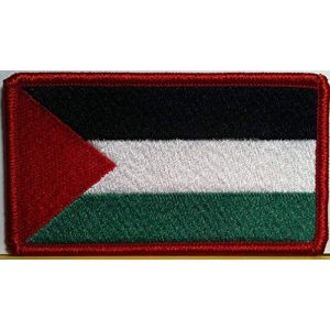 Fast Service Designs Airsoft Morale Patch 1 Palestine Flag Embroidered Patch with Hook & Loop Travel Morale Patriotic Arab Shoulder Emblem Red Version #76
