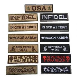 Xunqian Airsoft Morale Patch 1 Bundle 13 Pieces Tactical Patch Embroidery Military Patches Set for Caps,Bags,Backpacks,Tactical Vests,Military Uniforms Etc. (13 Pack Military)