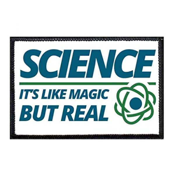 P PULLPATCH Airsoft Morale Patch 1 Science It's Like Magic But Real Morale Patch | Hook and Loop Attach for Hats, Jeans, Vest, Coat | 2x3 in | by Pull Patch