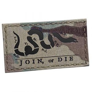 Tactical Freaky Airsoft Morale Patch 1 Multicam IR Join Or Die 2x3.5 Snake Cartoon Benjamin Franklin US Independence Tactical Morale Hook-and-Loop Patch