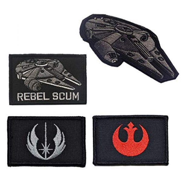 ODSP Airsoft Morale Patch 1 ODSP 4 Pieces Star War Embroidered Morale Hook and Loop Fastener Tactical Patches