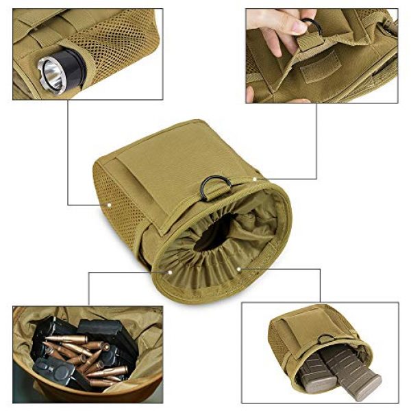 LIVANS Tactical Pouch 4 LIVANS Tactical Molle Dump Pouch, Magazine Recovery Pouch Drastring Ammo Bag Belt Utility Fanny Adjustable Military Holster Bag Outdoor for Airsoft Paintball Hunting Gear