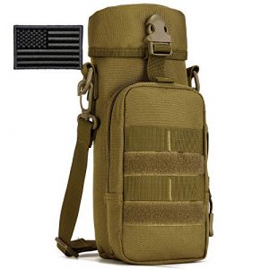 Protector Plus Tactical Pouch 1 Protector Plus Tactical Water Bottles Pouch Military MOLLE Attachment Kettle Holder Bag H2O Drinks Carrier Case (Patch Included)