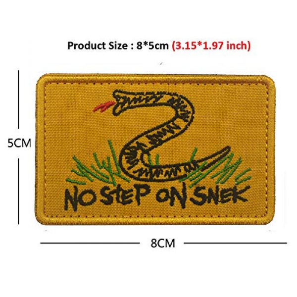 SOUTHYU Airsoft Morale Patch 2 SOUTHYU 2 Pieces Embroidered No Step On Snek Tactical Morale Patches Military Emblem Badge Fastener Hook and Loop Patch
