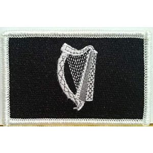 LuxMart Airsoft Morale Patch 1 Military Patches for Man & Woman Irish Flag Military Morale Tactical Patch W/Hook on Fastener B & W Irish