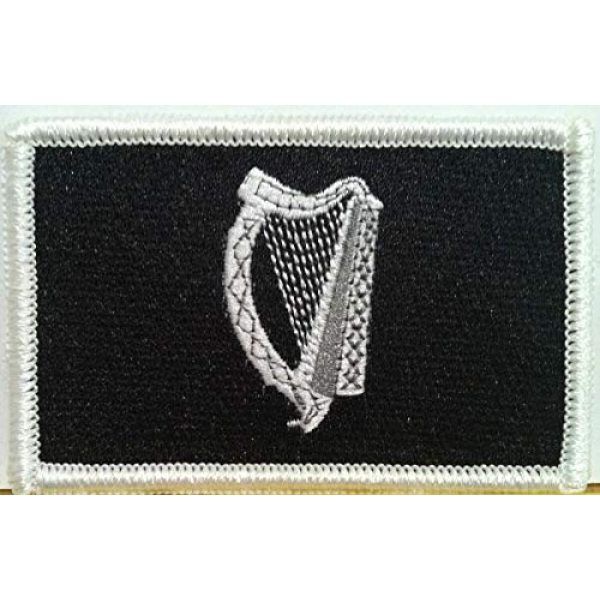 LuxMart Airsoft Morale Patch 1 Military Patches for Man & Woman Irish Flag Military Morale Tactical Patch W/Hook on Fastener B & W Irish