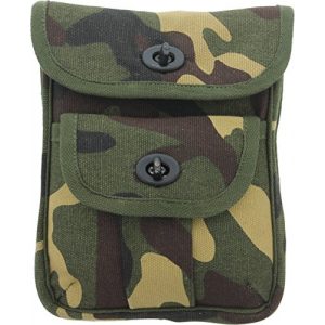 Army Universe Tactical Pouch 1 Army Universe Ammo Pouch Heavyweight Cotton Canvas Two Pocket Tactical Utility Ammunition Wallet Mini Pouch with Belt Loop