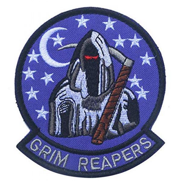 Tactical Embroidery Patch Airsoft Morale Patch 1 Air Force Black Ops Area 51 4451st Grim Reapers Stealth Fighter Aviation Tactical Embroidery Patch Hook & Loop Morale Patch Military Patch for Clothing Accessory Backpack Armband