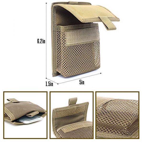 LIVANS Tactical Pouch 6 LIVANS Tactical Mesh Pocket, Molle Mesh Pouch Small Utility Pouch Mag Dump Pouch Storage Pocket Backpack Attachment EDC Pouch Hook-N-Loop Quick Release Design