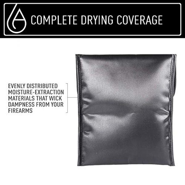 ABSORBITS Tactical Pouch 4 ABSORBITS Ballistics 1.0 Military-Grade Patented Bone-Dri Storage Bag for Reusable Tactical Firearm, Gun, Pistol Dry Storage and Corrosion Control of Handguns and Ammo, Black