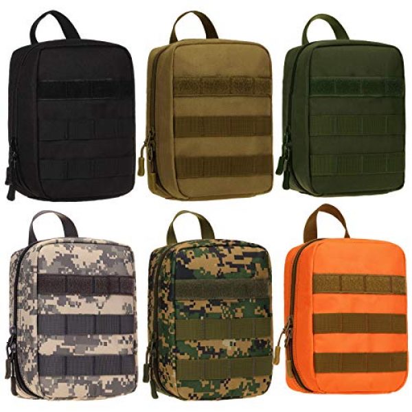 CamGo Tactical Pouch 6 CamGo Small Tactical Bag MOLLE First Aid Kit Bag IFAK Medical Utility Pouch for Home Workplace Camping Travel Black