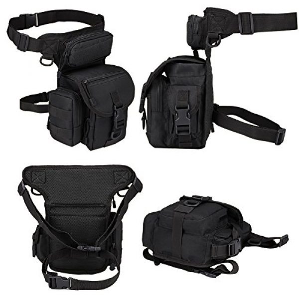 MAXTRA Tactical Pouch 2 MAXTRA Military Tactical Drop Leg Bag Tool Fanny Thigh Pack Leg Rig Utility Pouch Paintball Airsoft Motorcycle Riding Thermite Versipack, Black