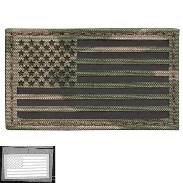 Tactical Freaky Airsoft Morale Patch 5 Multicam Infrared IR USA American Flag 3.5x2 IFF Tactical Morale Hook&Loop Patch