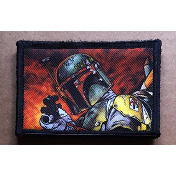 RedheadedTshirts Airsoft Morale Patch 2 Star Wars Boba Fett Morale Patch. Perfect for your Tactical Military Army Gear, Backpack, Operator Baseball Cap, Plate Carrier or Vest. 2x3" Hook and Loop Patch. Made in the USA