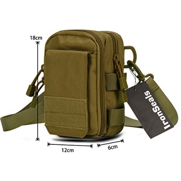 IronSeals Tactical Pouch 2 IronSeals First Aid EMT Pouch, Multipurpose Tactical Nylon Molle Utility IFAK Pouch Waist Bag Holster Combo Detachable Strap with US Flag Patch