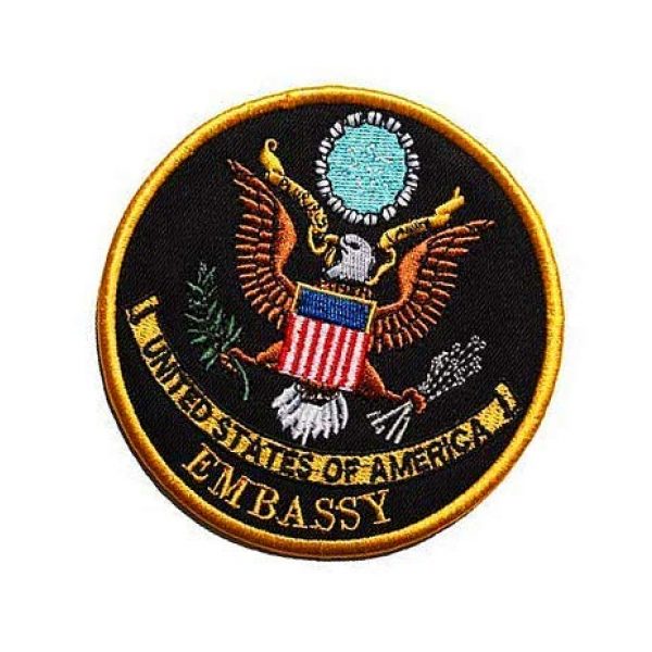 Embroidery Patch Airsoft Morale Patch 3 US Embassy Seal of The President Military Hook Loop Tactics Morale Embroidered Patch