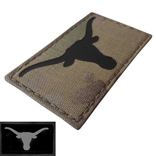 Tactical Freaky Airsoft Morale Patch 4 Texas Longhorn Multicam Infrared IR 3.5x2 IFF Tactical Morale Fastener Patch