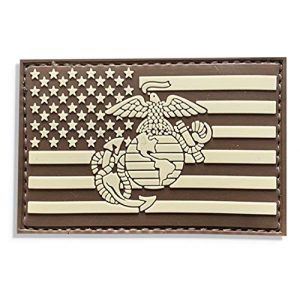 PatchOps Airsoft Morale Patch 1 PatchOps Tan Flag EGA USMC Marines PVC Tactical Morale Patch