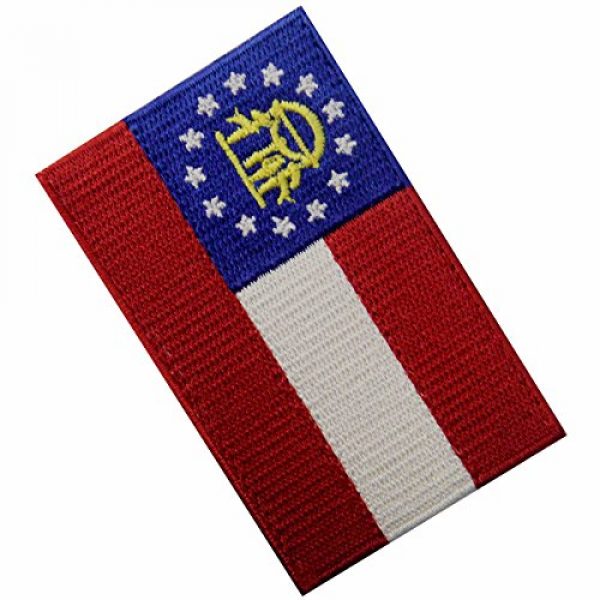 EmbTao Airsoft Morale Patch 4 Georgia State Flag Embroidered Emblem Iron On Sew On GA Patch