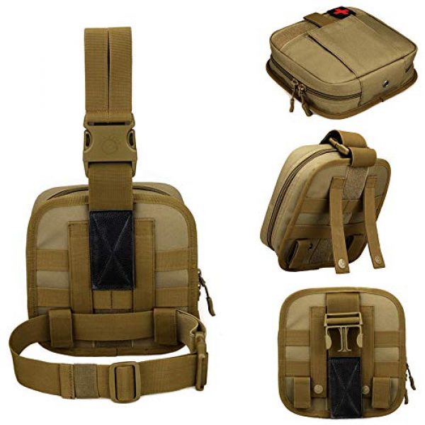 JFFCE Tactical Pouch 3 JFFCE Tactical Drop Leg Medical MOLLE Pouch Bag Emergency Kit First Aid Kit Tool Thigh Fanny Pack for Hikers, Campers, and Other Outdoor Enthusiasts to Carry First aid Supplies