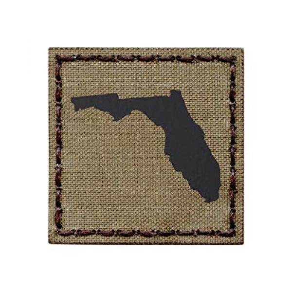 Tactical Freaky Airsoft Morale Patch 1 IR Tan Florida State 2x2 Coyote Brown Cutout Shape Infrared Tactical Morale Hook-and-Loop Patch