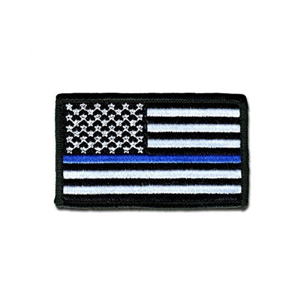 BASTION Airsoft Morale Patch 1 BASTION Morale Patches (USA Flag, Blue Line) | 3D Embroidered Patches with Hook & Loop Fastener Backing | Well-Made Clean Stitching, Military Patches Ideal for Tactical Bag, Hats & Vest