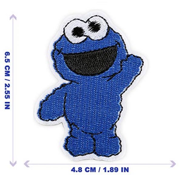 DOHAOOE Airsoft Morale Patch 2 Sesame Street Patch 1 Piece Cookie Monster Sew On/Iron On Patches for Jackets Backpacks Clothes Jeans Denim Hat Exquisite Embroidered Cartoon Applique DIY Decorations(Cookie Monster 2)