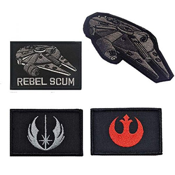Zhikang68 Airsoft Morale Patch 2 Star War Embroidered Patches Rebel Scum and Jedi Order Emblem Morale Military Hook & Loop Tactical Patches (Red)