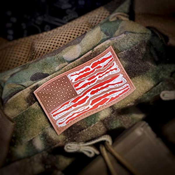 F-Bomb Morale Gear Airsoft Morale Patch 4 American Bacon Flag - PVC Morale Patch
