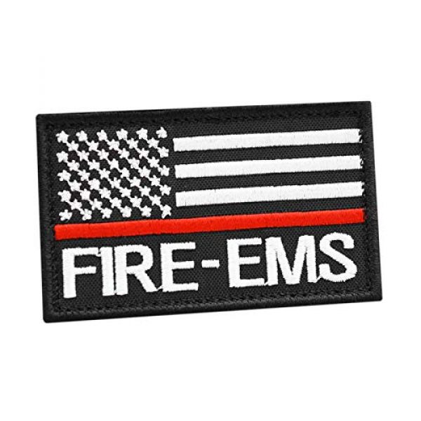 LEGEEON Airsoft Morale Patch 1 LEGEEON American EMS Fire Rescue Thin Red Line 2x3.25 US Flag Medic Firefighter Morale Hook&Loop Cap Patch