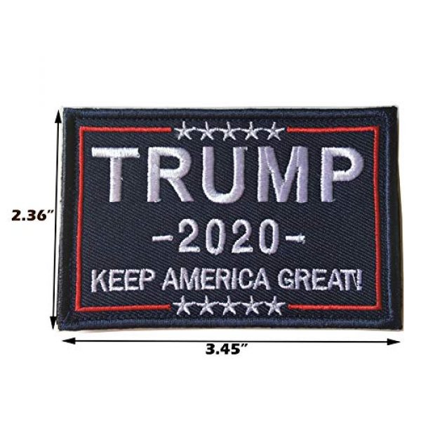 Xunqian Airsoft Morale Patch 2 Keeping America Great Donald Trump 2020 Tactical Morale Military Emblem Embroidered Fastener Hook and Loop Patch (A-Blue)