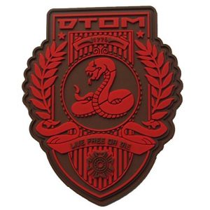 F-Bomb Morale Gear Airsoft Morale Patch 1 Don't Tread On Me (DTOM) PVC Morale Patch