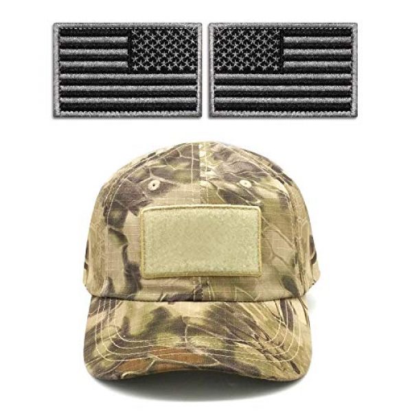 Anley Airsoft Morale Patch 4 Anley Tactical USA Flag Patches Set - 2 Pack (Forward & Reversed) 2"x 3" Black & Gray American Flag Military Uniform Emblem Patch - Loop & Hook Fasteners Attach to Tactical Hats and Gears