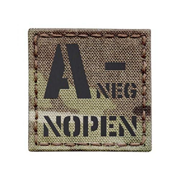 Tactical Freaky Airsoft Morale Patch 1 Multicam IR ANEG A- NOPEN No Penicillin Allergy Blood Type 2x2 Tactical Morale Touch Fastener Patch