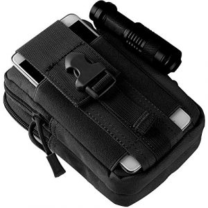 Zivisk Tactical Pouch 1 Tactical Molle Pouch Bag - EDC Utility Gadget Waist Bag Pack- Camping Hiking Outdoor Gear - Cell Phone Holster Holder - Black