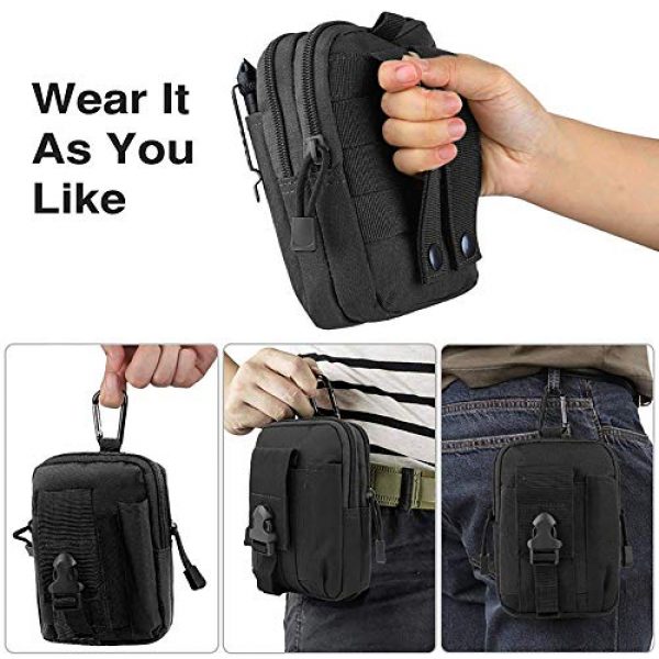 Yarr Tactical Pouch 6 Tactical Molle Bag Belt Pouch Camping Hiking Cloth Phone Camera Case Holster Security Waist Pouch Waterproof Purse Phone Case with Zipper for iPhone 5S 6 7 6S X Plus and More