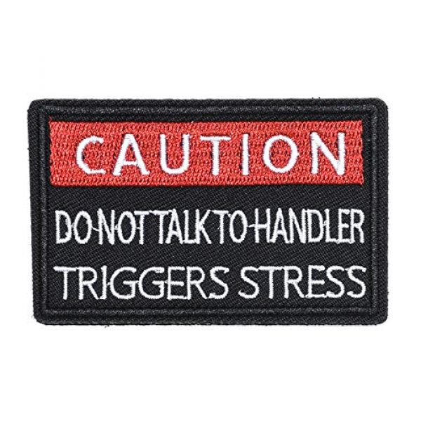 ZHDTW Airsoft Morale Patch 1 ZHDTW Tactical Morale Letter Patches Caution Do Not Talk to Handler Decorative Patches with Hook Loop for Bags, Backpacks, Clothing (DT051)