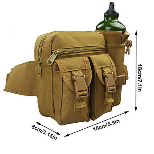 Gexgune Tactical Pouch 5 Gexgune Tactical Kettle Bag Outdoor Waist Belt Bag 900D Military Water Bottle Holder Bag Waterproof Utility Bag for Running Climbing