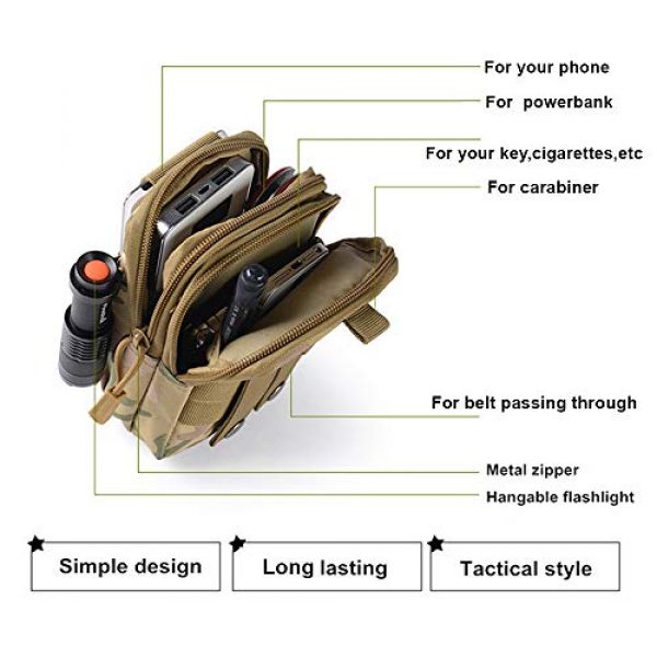 LY-LONGER Tactical Pouch 4 LY-LONGER Universal Outdoor Waist Bag, Tactical EDC Molle Pouch Camping Trekking Belt Purse Pouch Phone Case Phone Bags Camouflage Mobile Phone Bag
