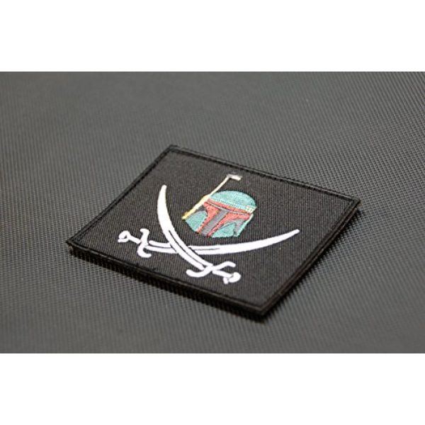 BritKitUSA Airsoft Morale Patch 2 BritKitUSA Boba Fett Calico Jack Morale Patch Mandalorian Bounty Hunter Star Wars Hook Backing