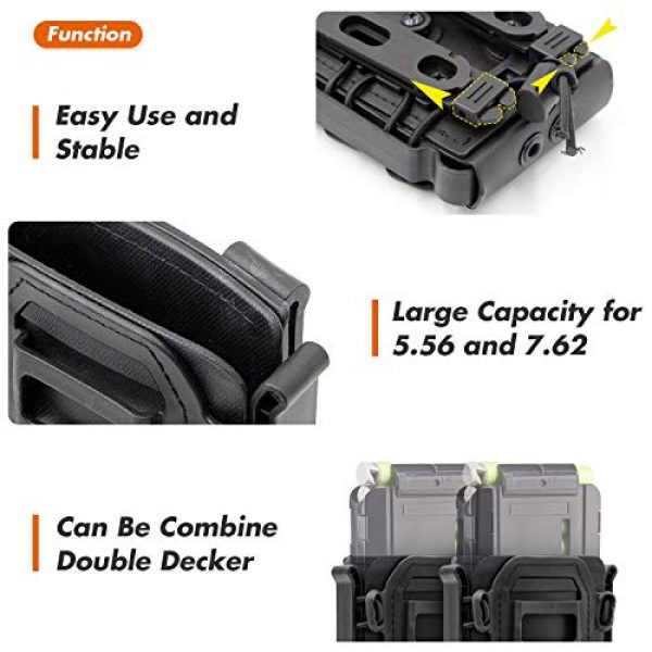 RioRand Tactical Pouch 4 RioRand 2PCS Tactical Softshell Magazine Pouch 5.56mm 7.62mm Airsoft Hunting Shooting Soft Shell Mag Carrier Bag with Molle Clip/Air Hole